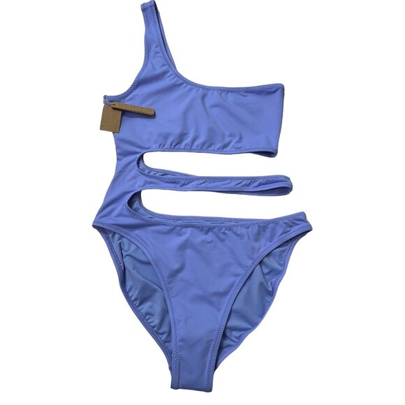 SKIMS Swim One Shoulder Monokini Periwinkle Small - Picture 2 of 13